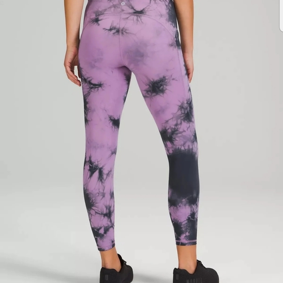 Lululemon Power Thru High Rise Crop 23" Legging Tie Dye Athleisure Athletic NWT - Picture 3 of 14